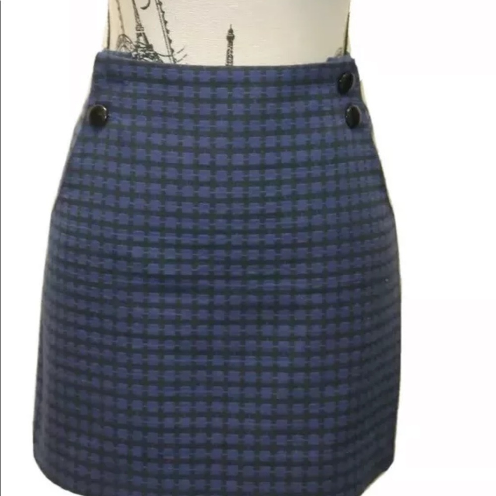 Joe's Fresh Women Mini Skirt Blue Check Print Cotton Size 6